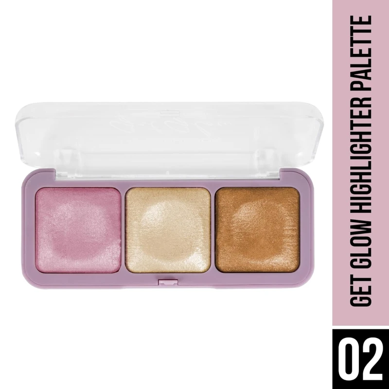 Hilary Rhoda Get Glow Highlighter Palette | Ultra Blendable & Long Lasting | Shimmer Finish & Illuminating Glow | Highly Pigmented & Easy To Blend Shades | 3 Shades in 1 Palette - 15g (Shade - 02) thumbnail 2